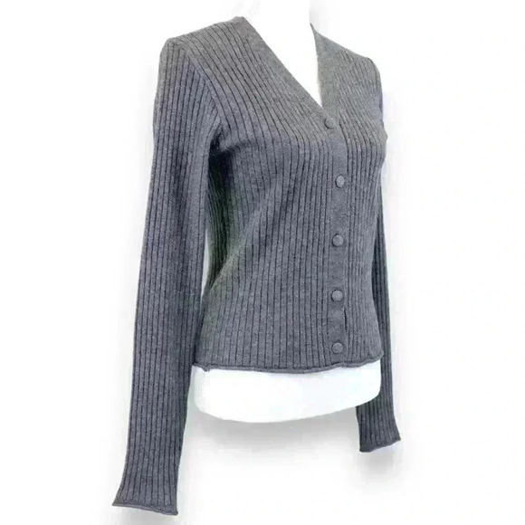 7 For All Mankind Gray Midi Sweater Tank Dress & Matching Cardigan Size Small - Picture 7 of 14